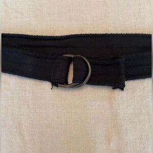 Small Black Fabric D-Ring Belt